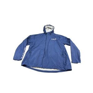 Huk Performance Fishing Rain Jacket Mens XXXL Blue Packable Hooded Shell